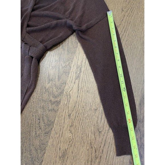 Lovers And Friends Azita Wrap Dress Women’s Size S Chocolate Brown Midi Shimmer - Picture 13 of 16